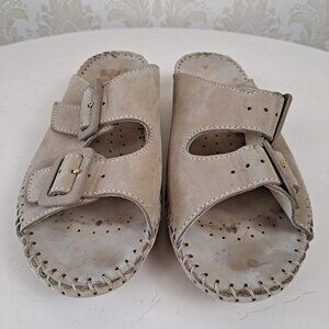 La Plume Jen Nubuck Womens Size 36 (US 5.5-6) Beige Leather Ergonomic Arch